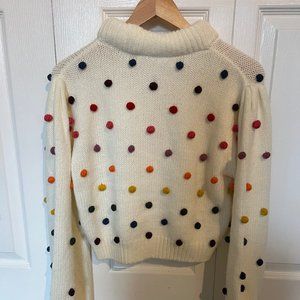 Farm Rio Rainbow Dots Off-White Sweater